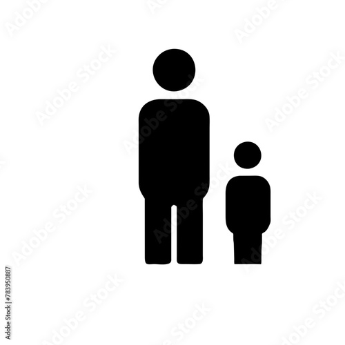 Father and child icon vector graphics element silhouette sign symbol illustration on a Transparent Background