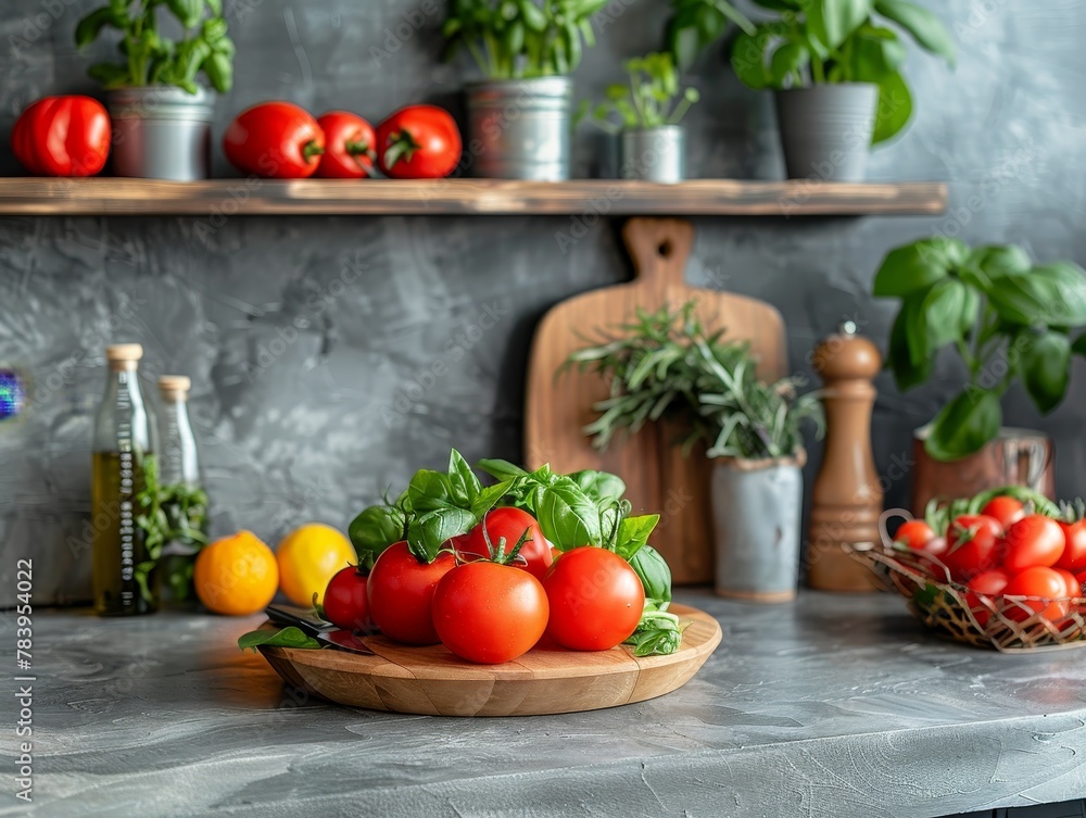 Modern kitchen with high tech appliances, clean design, cooking demonstration in progress, gourmet and stylish