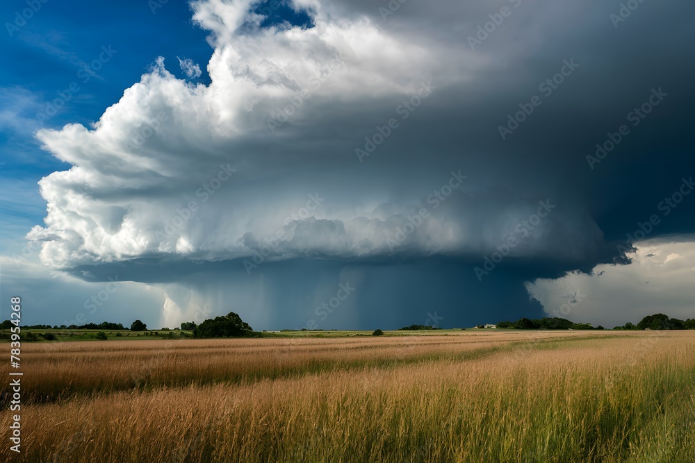 Dark storm cloud formation, dramatic weather phenomenon