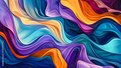  Colorful abstract background with dynamic, swirling shapes. Perfect for posters, flyers, banners, or design elements.