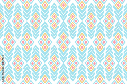 Colorful ikar fabric pattern for background design. Patterns for clothing, tablecloths, bed sheets, pillowcases, and backgrounds for various designs.