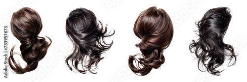 Obraz na płótnie Set of hair isolated on a transparent background. PNG. w salonie