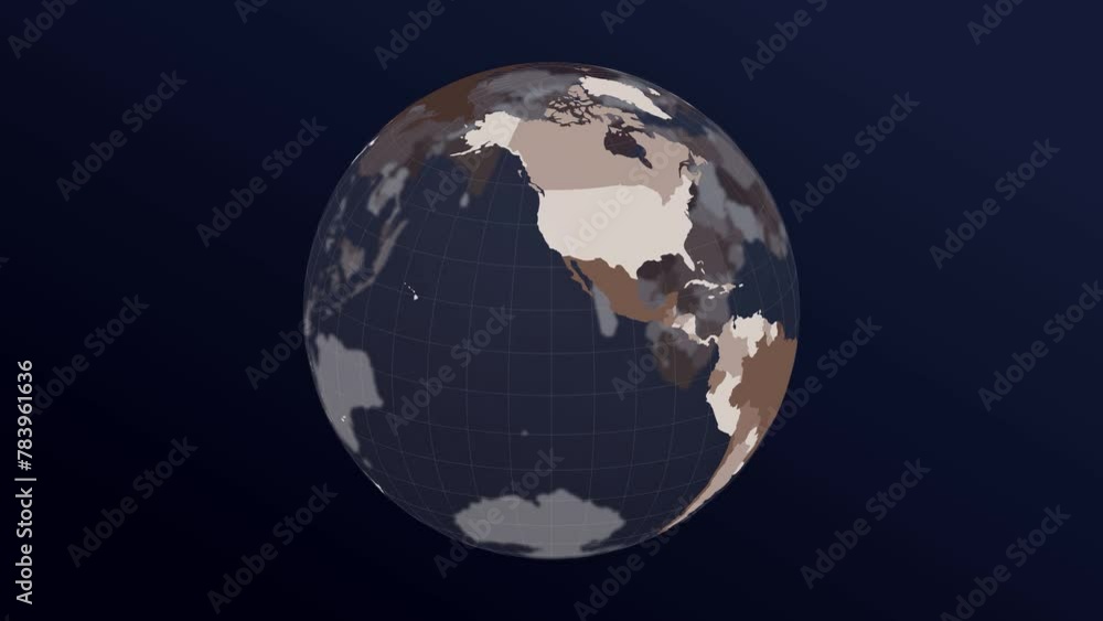 The globe with world map. Dark translucent Earth planet in brown colors rotating. Second turn changes colors to red hues. 4K powerful loop animation. The globe with world map. Dark translucent Earth planet in brown colors rotating. Second turn changes colors to red hues. 4K powerful loop animation.