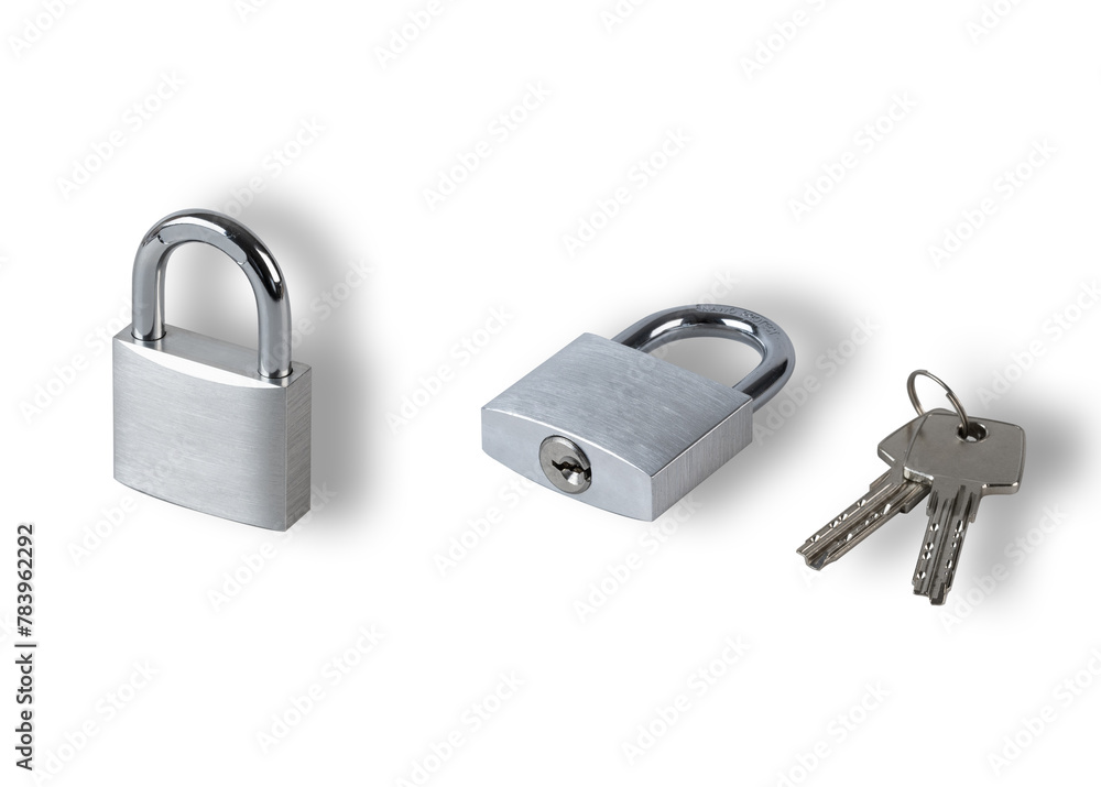 The padlock. Lock on the door. Big castle. Lock up with a key The padlock. Lock on the door. Big castle. Lock up with a key