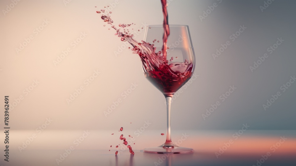 A Splashing Red Wine Glass A Splashing Red Wine Glass