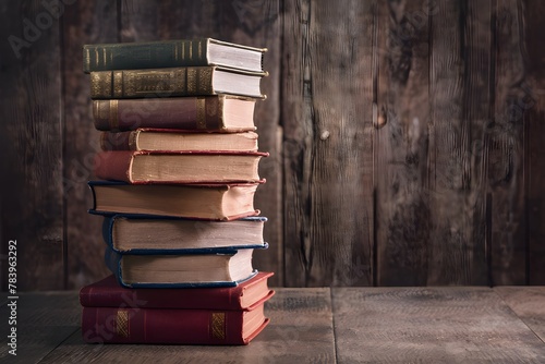 Stack of old books on a table, invoking nostalgia