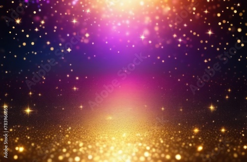 Glittering gradient background with hologram effect and magic lights.
