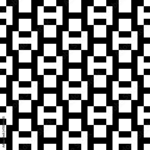 Seamless pattern. Checks, figures ornament. Squares, shapes wallpaper. Ethnic motif. Tiles, forms backdrop. Geometric background. Mosaic illustration. Digital paper, textile print, abstract vector.