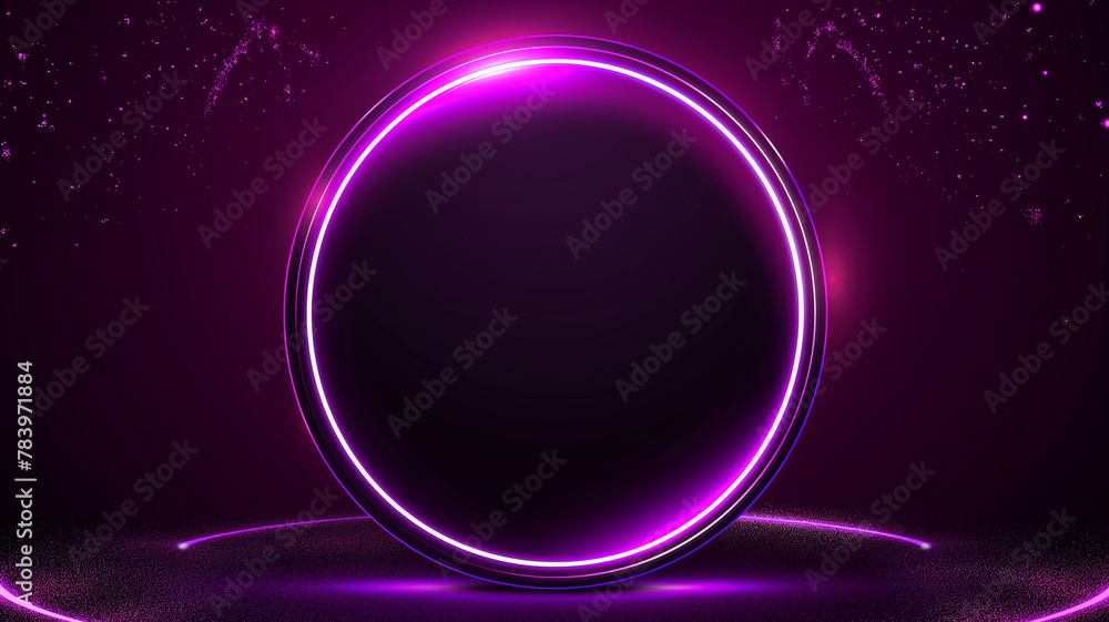 Black Purple Pink color circle with violet neon light abstract tech motion background. Black Purple Pink color circle with violet neon light abstract tech motion background.
