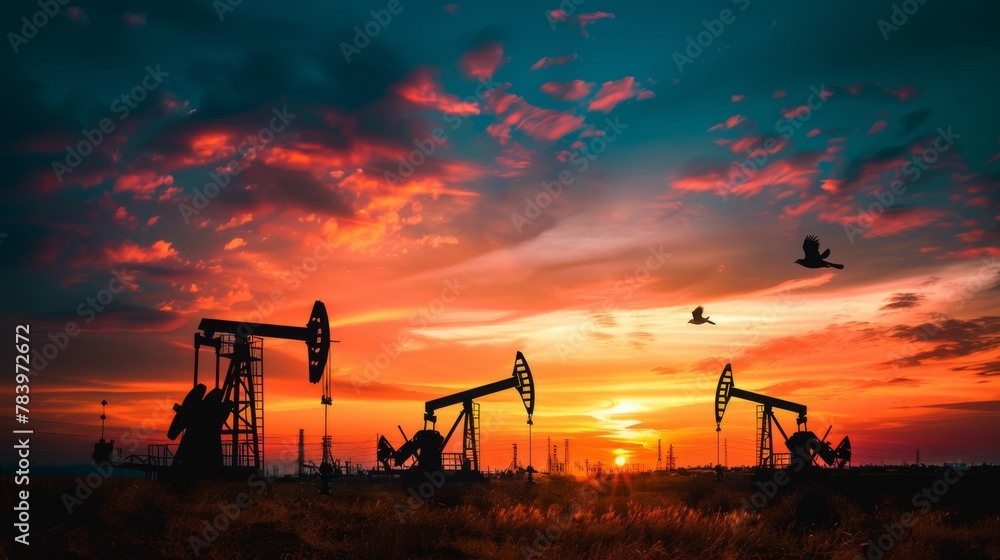 The Oil Field at Sunset