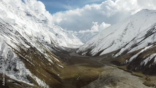 Snow Covered Areail Amazing View of Mountains of Naran Valley, KPK, Pakistan - 19th Oct 2023 photo