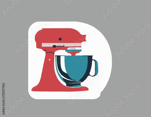 Stand Mixer Icon on Transparent Background
