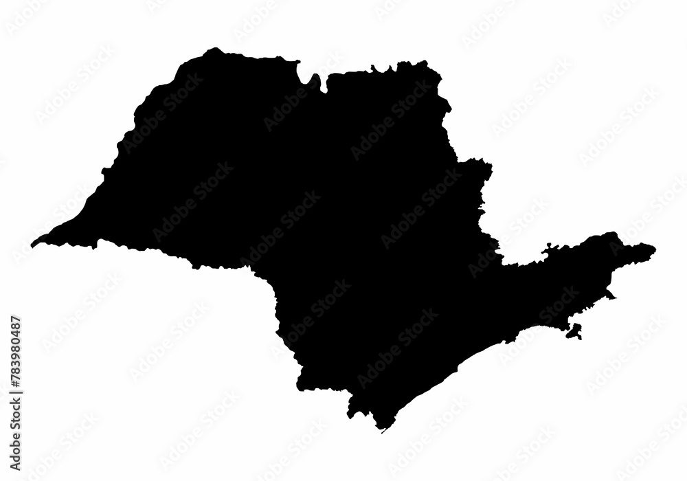 Sao Paulo State silhouette map