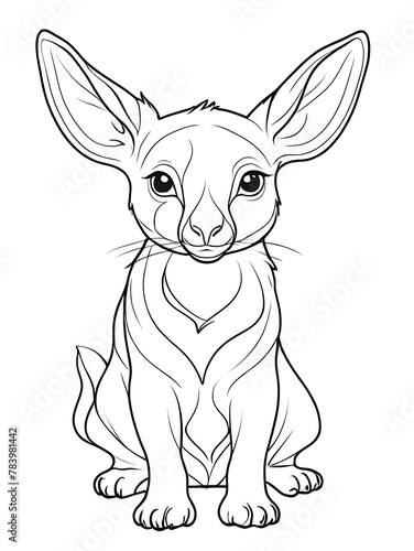 Easy one line animals coloring page, outline, white color, white background, ai generated 