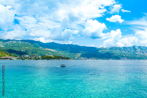 Beautiful summer landscape of the coast of Adriatic Sea, Montenegro photo