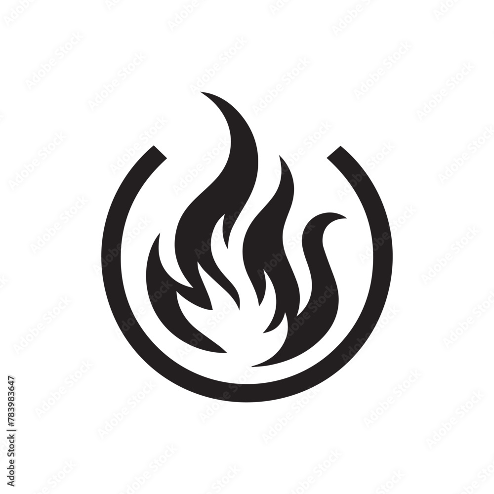 minimalist fire logo on white background minimalist fire logo on white background