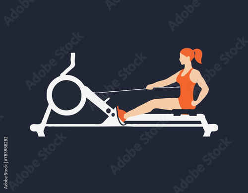 Rowing machine icon vector. Trendy flat rowing machine icon from gym and fitness collection isolated on white background. Vector illustration can be used for web and mobile graphic design, logo