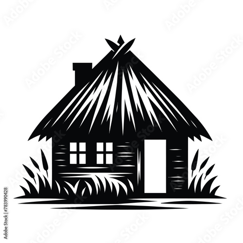 Simple Thatched Hut Silhouette