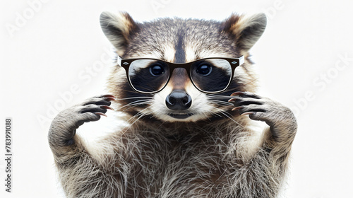 Portrait of a funny raccoons