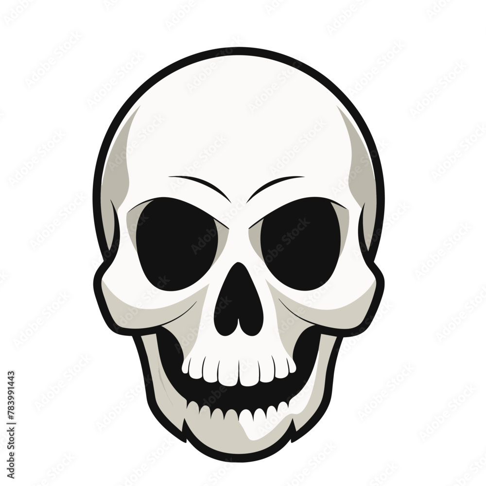 Human evil skull on white background Human evil skull on white background
