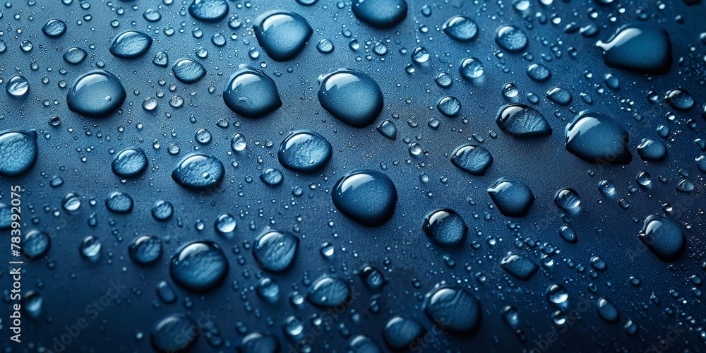A waterproof surface with waterdrops creates a smooth, shiny, and refreshing abstract backdrop. A waterproof surface with waterdrops creates a smooth, shiny, and refreshing abstract backdrop.