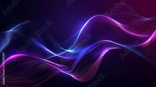 Abstract background with glowing waves