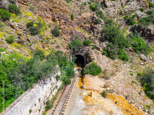 Tunnel Salomon that crosses the Cerro Salomon, Salomon Hill, for the railway that was used for the copper transportation from the open mining pit exploitation to the Tinto bridge in Huelva city