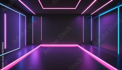 Neon Scene Abstract Background in Bright Colours 