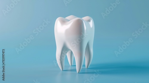 3D illustration of a white human tooth and gum with a dental implant