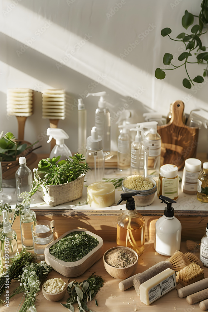 Beautiful display of Natural, Eco-Friendly and Non-Toxic Cleaning Products