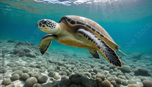 Surviving in a Sea of in bright colours: Challenges for Sea Turtles