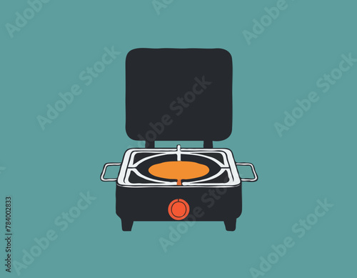 Camping gas stove. Single burner portable cooking stove
