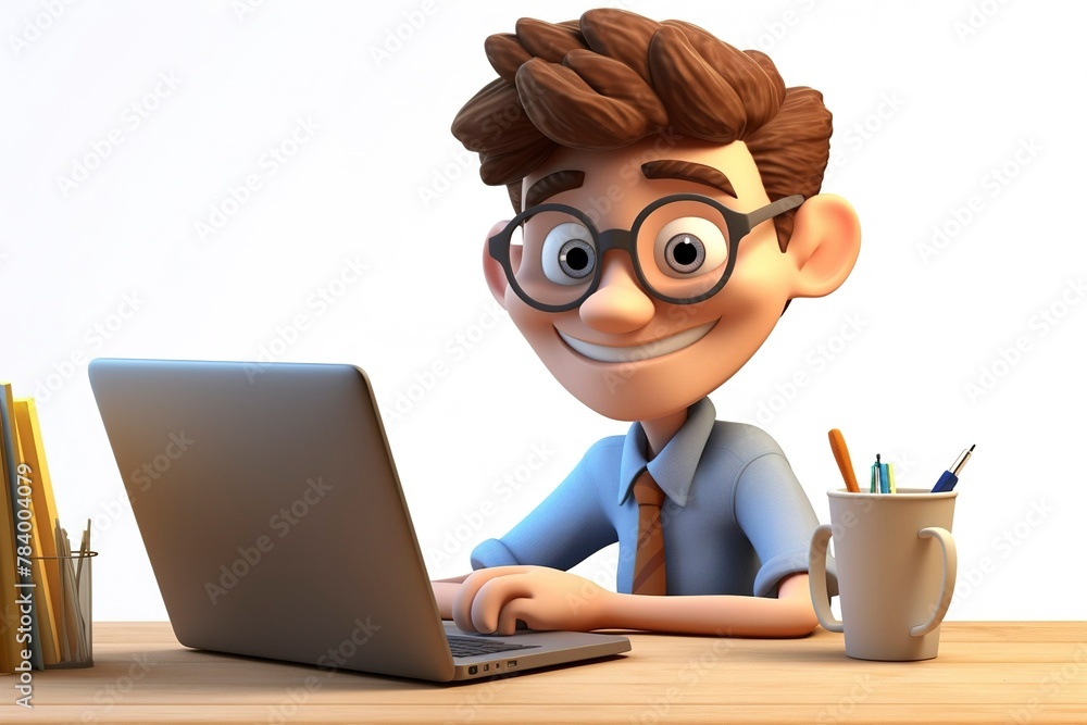 Sitting at a desk with a computer, Sitting at a desk with a computer,