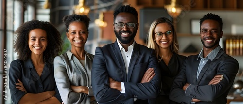 Confident Multicultural Legal Team in Modern Office. Concept Law Firm Diversity, Modern Workplace, Multicultural Team, Legal Professionals, Confidence and Diversity