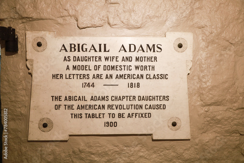 US First Lady Abigail Adams Burial Memorial at United First Parish Church, Quincy, Massachusetts photo