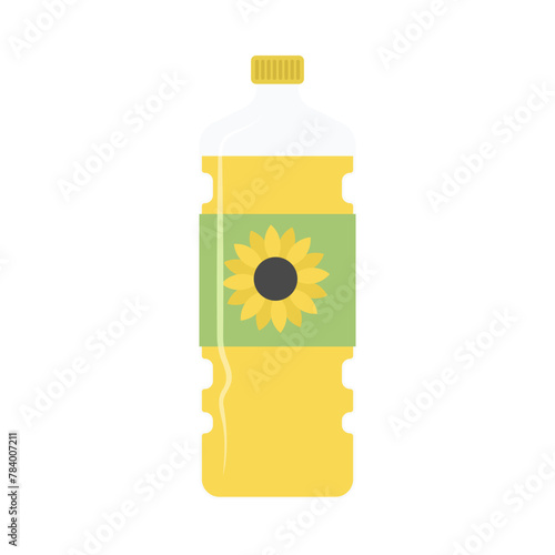 Grocery Food simple objects. Oil, sunflower oil and olive oil. Vector cartoon flat icon