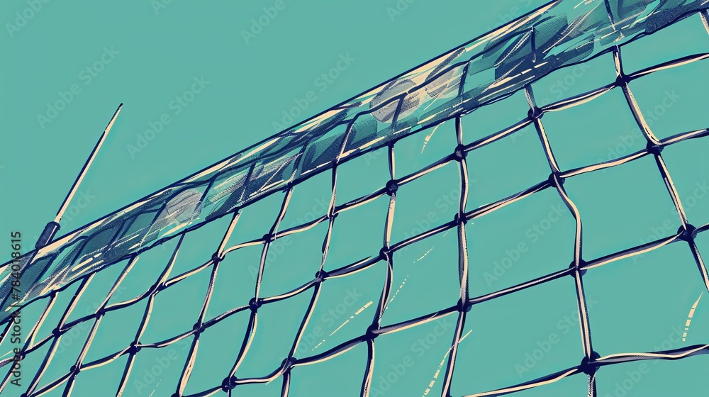 An illustration of a volleyball net, representing a sport club item or symbol in a straightforward design An illustration of a volleyball net, representing a sport club item or symbol in a straightforward design