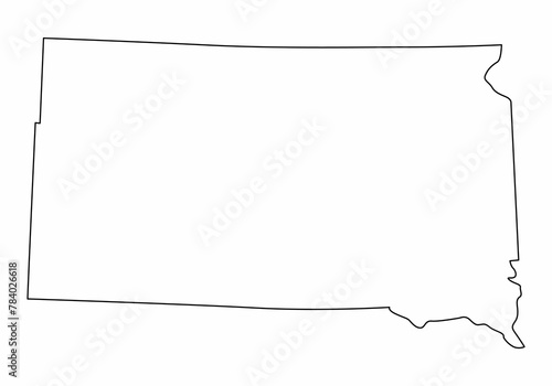 South Dakota State outline map photo