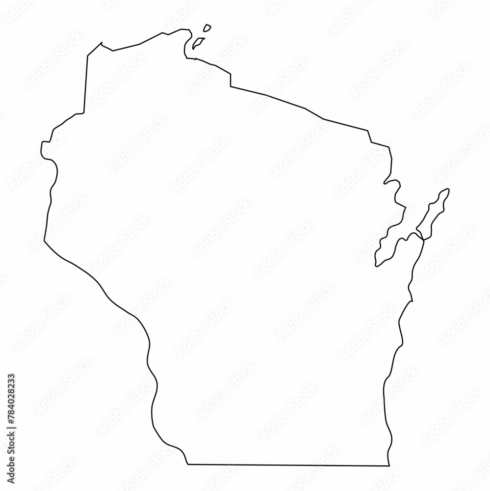 Wisconsin outline map