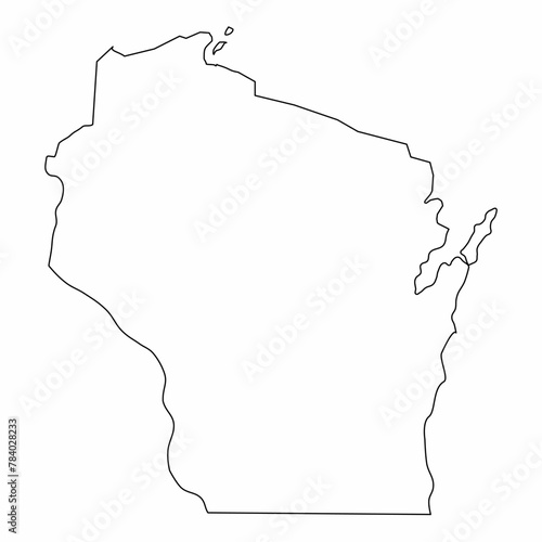 Obraz na płótnie Wisconsin outline map w salonie