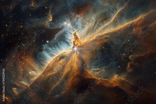 A single star enveloped by a wispy nebula, conveying a sense of isolation and fragility