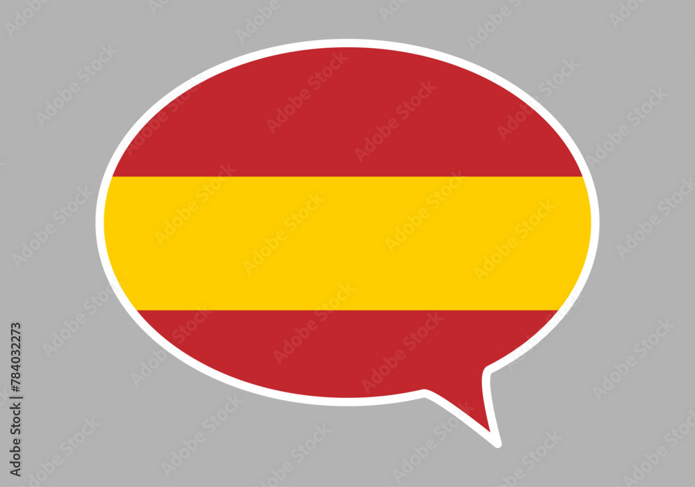 Bocadillo de hablar castellano con bandera de España. Bocadillo de hablar castellano con bandera de España.