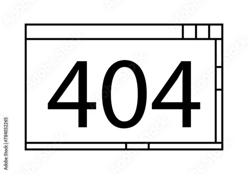 Icono negro de error 404 en pagina web. 