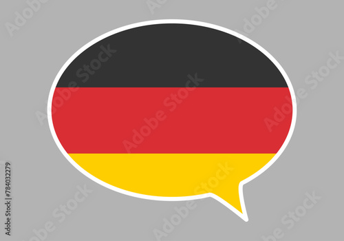 Bocadillo de hablar Alemán con bandera de Alemania. 