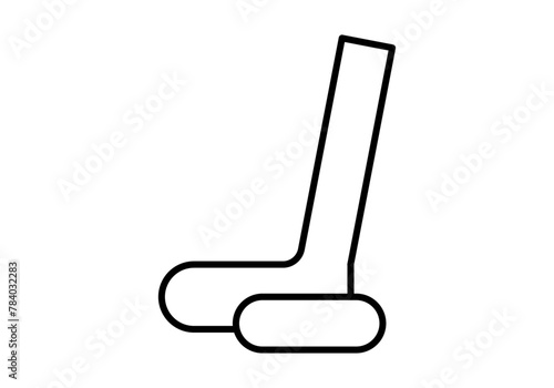 Icono negro de palo de hockey en fondo blanco.