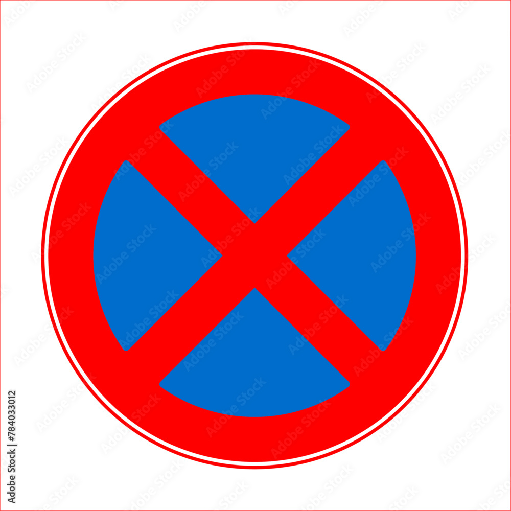 Absolutely NO STOPPING road sign. The sign stopping vehicles is prohibited. Vector image isolated on white. Absolutely NO STOPPING road sign. The sign stopping vehicles is prohibited. Vector image isolated on white.