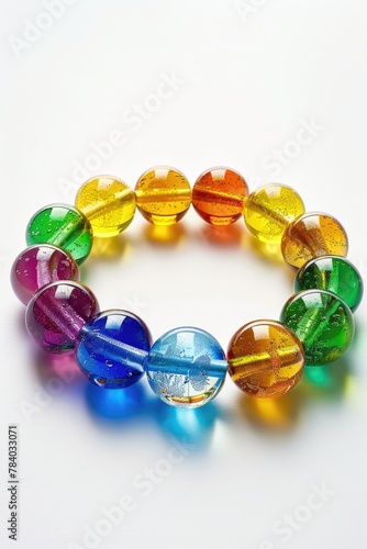 A bracelet made of multicolored glass beads. Suitable for jewelry designs