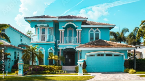 Pompano Beach, FL, USA - May 22, 2021: Single family house in Pompano Beach Florida USA photo