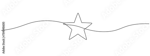 Continuous outline of a star icon. Single line editable star icon. Minimalistic vector drawing