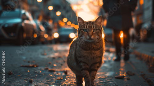 cat on the street photo